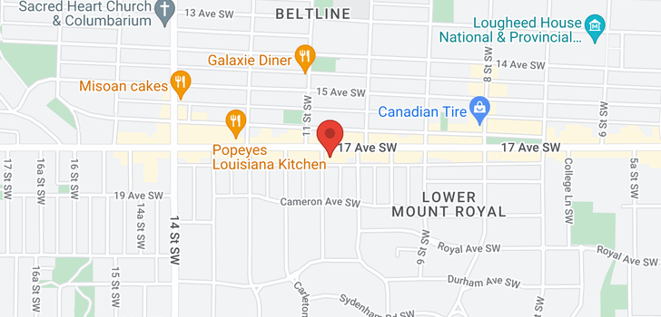 map of 8 1125 17 Avenue SW